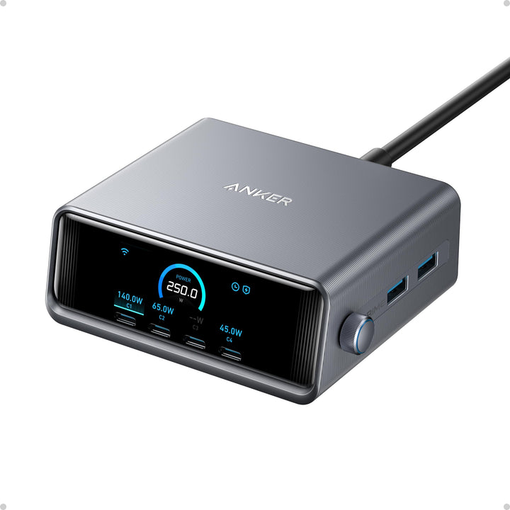 Anker Prime estacion de carga 250W GaN 6 en 1 con pantalla