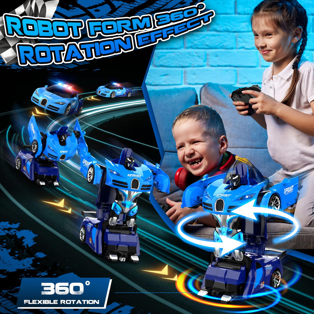 Carro Robot AONEPTR 2en1 Rc Azul con Luces LED