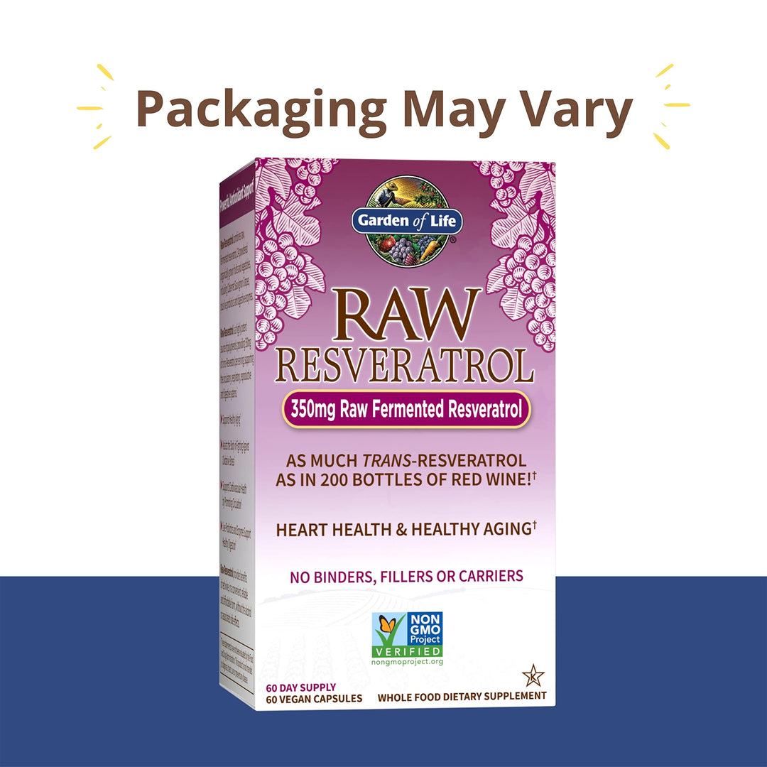 Garden of Life RAW Resveratrol 350 mg - 60 cápsulas veganas