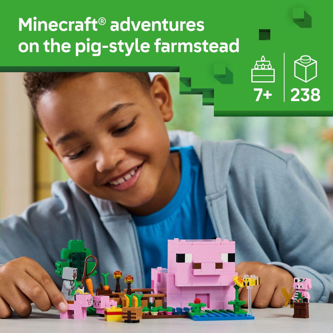 LEGO 21268 Minecraft Casa del Cerdito Bebe con Figuras