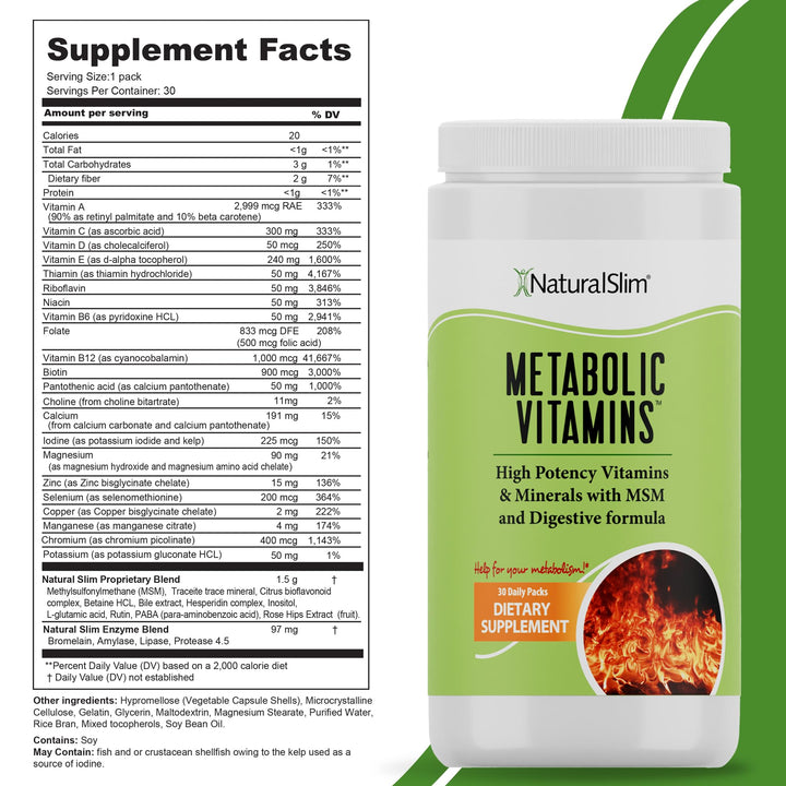 NaturalSlim Vitaminas Metabolicas - multivitaminico + minerales