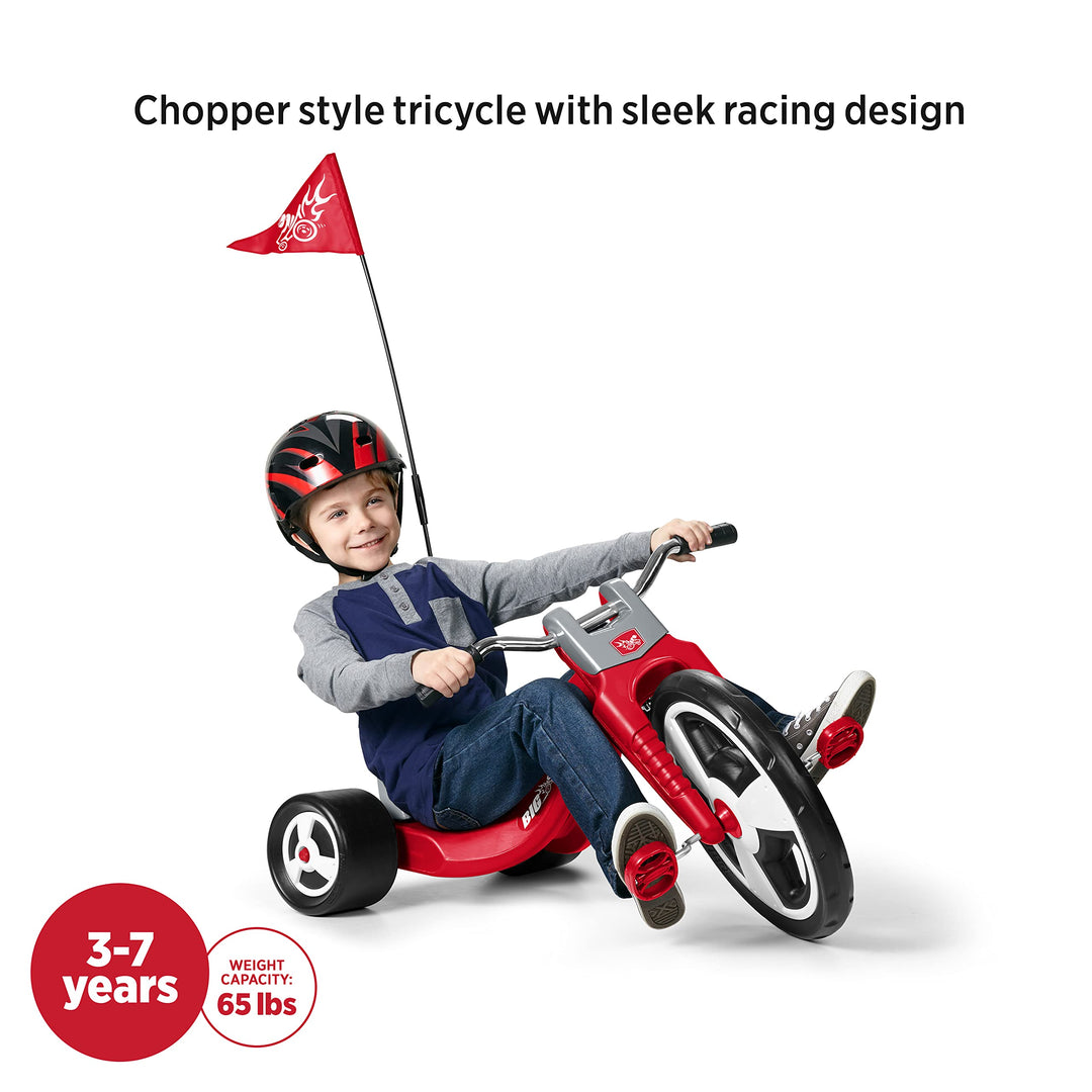 Triciclo Radio Flyer Big Flyer Sport con bandera para niños
