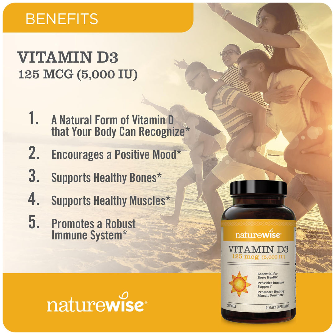 Vitamina D3 NatureWise 5.000 UI – 360 cápsulas blandas