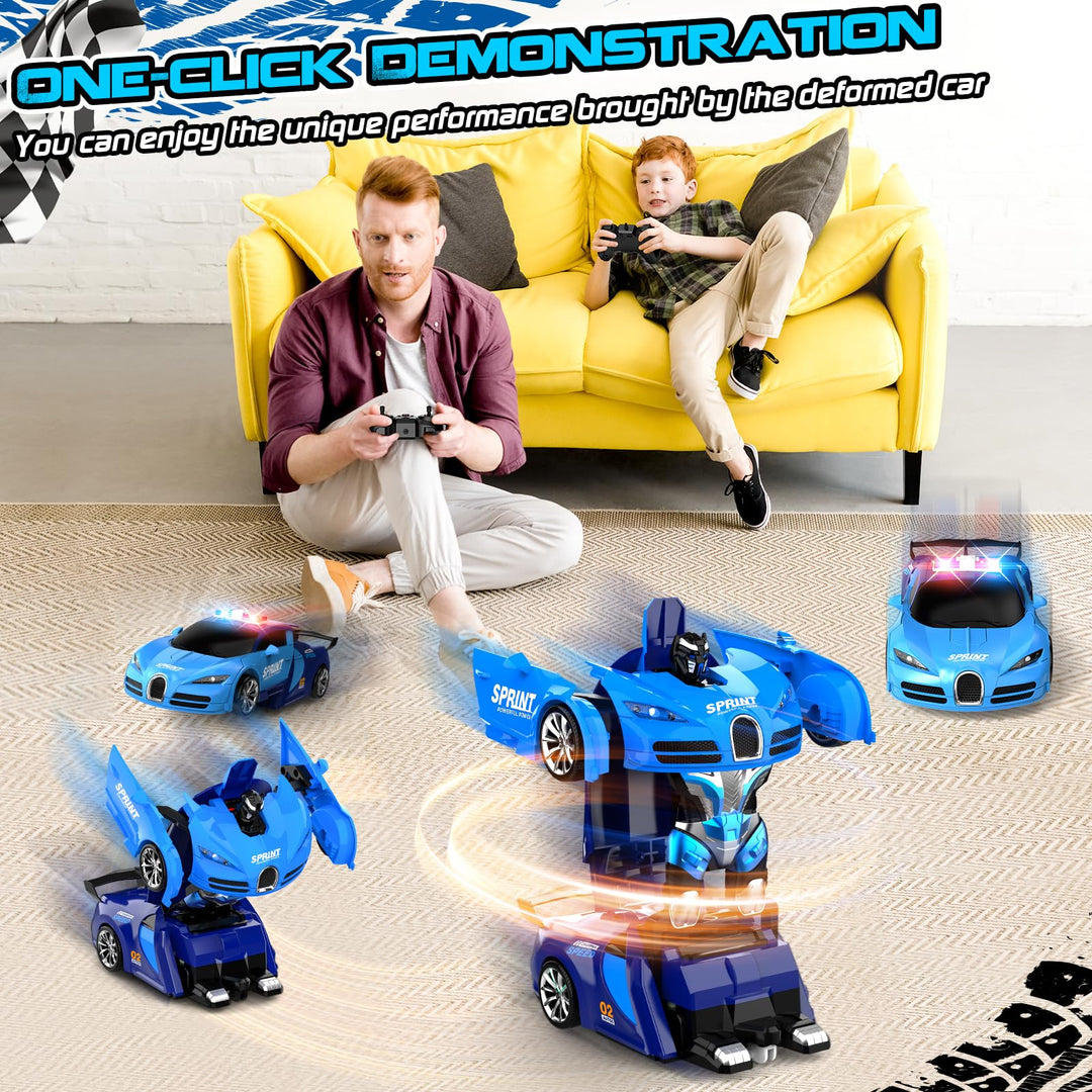 Carro Robot AONEPTR 2en1 Rc Azul con Luces LED
