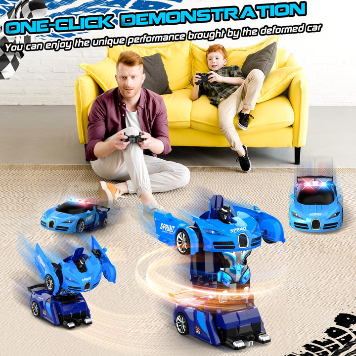 Carro Robot AONEPTR 2en1 Rc Azul con Luces LED