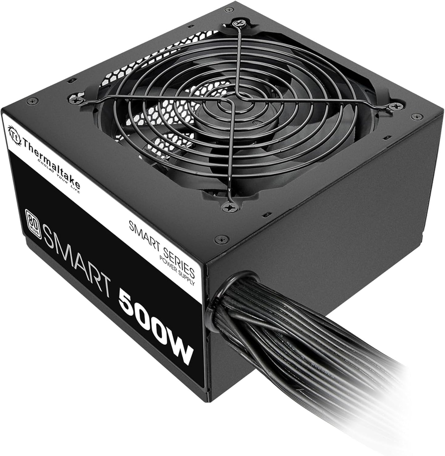 Thermaltake Smart 500W 80+ White Certified PSU, Continuous Power with 120Mm Ultra Quiet Cooling Fan, ATX 12V V2.3/EPS 12V Active PFC Power Supply PS-SPD-0500NPCWUS-W