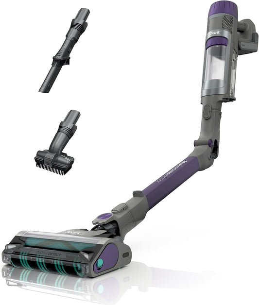 Shark Cordless Vacuum Cleaner with HEPA Filter, Powerdetect Clean & Empty, Powerful Suction, Portable, Rechargeable, Lightweight Stick Vacuum for Pet Hair, Carpets & Hardfloor, Grey/Purple, IP1251