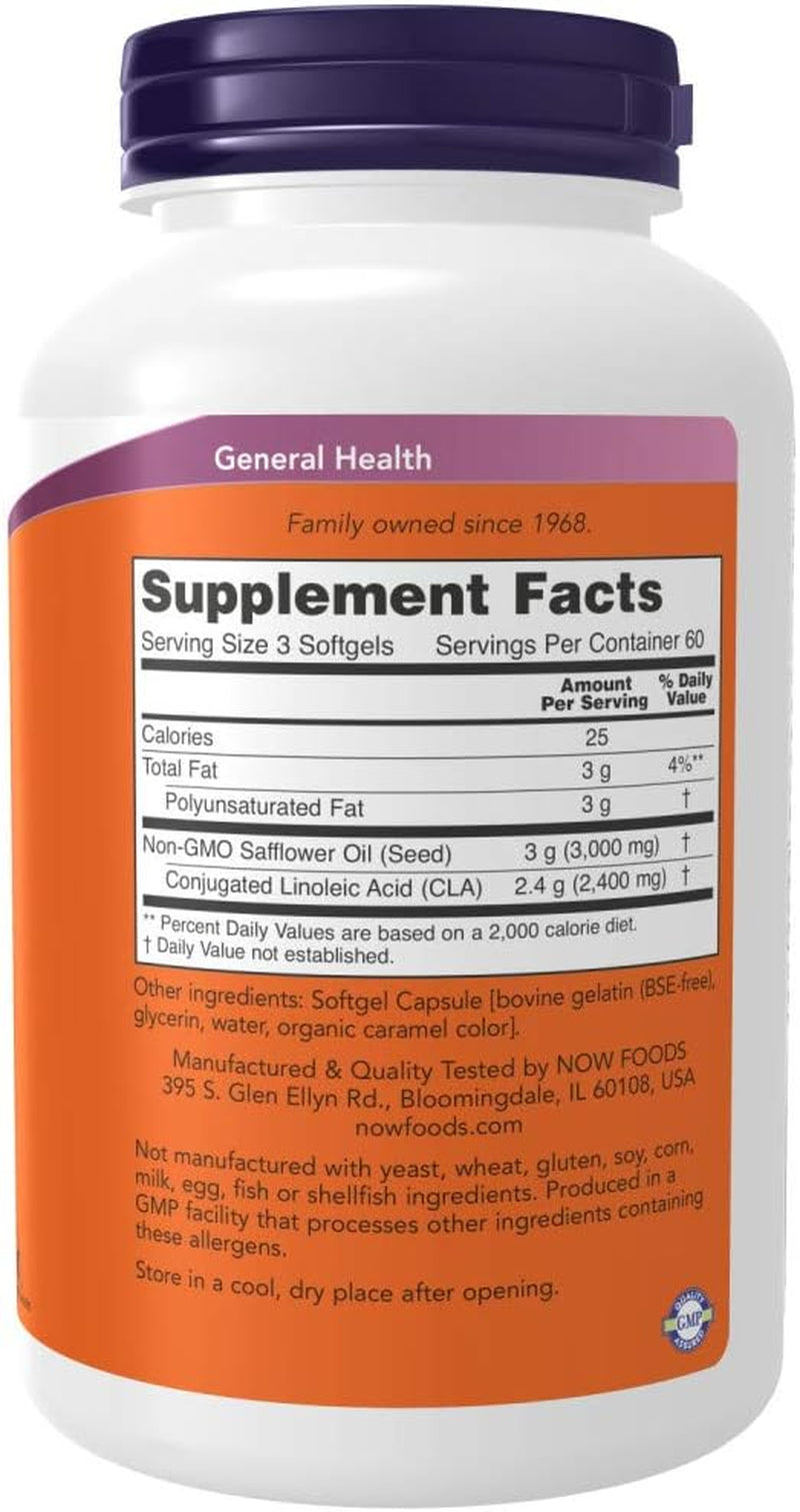 NOW Foods Supplements, CLA (Conjugated Linoleic Acid) 800 Mg, Nutritional Oil, 180 Softgels