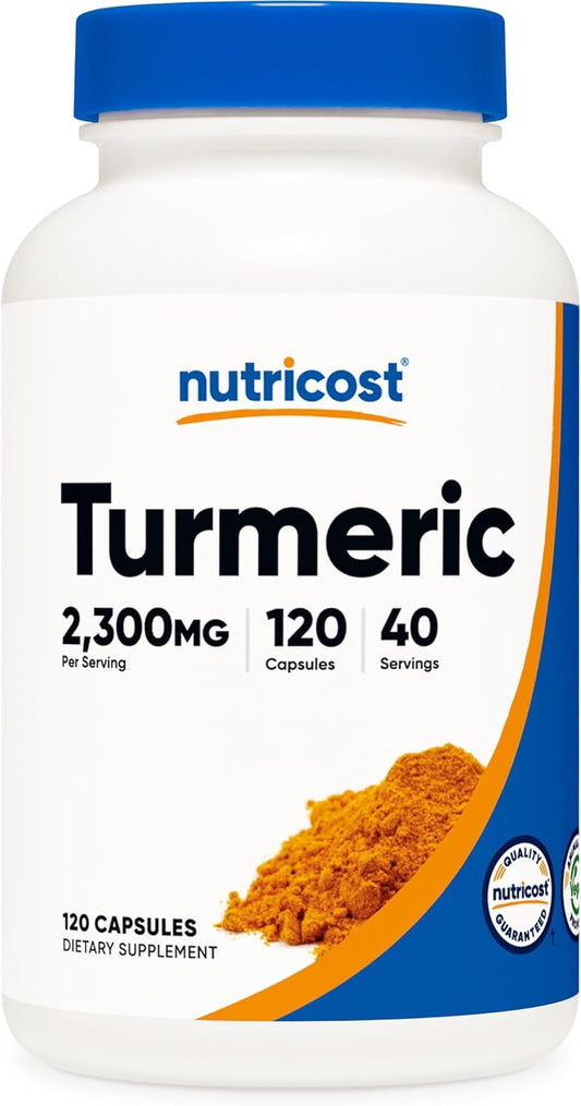 Nutricost Turmeric Curcumin with Bioperine and 95% Curcuminoids, 2300Mg, 120 Capsules, Veggie Capsules, 767Mg per Cap, 40 Servings, Gluten Free, Non-Gmo