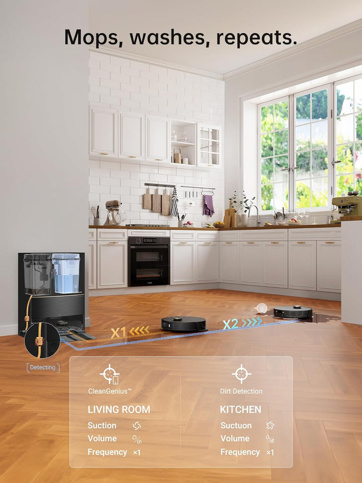 Dreame L20 Ultra Robot Vacuum and Mop with Mop-Extend, Auto Mop Removal & Raising, Washing and Drying, 7000Pa Suction, Self-Emptying, Self-Refilling, AI Obstacle Avoidance