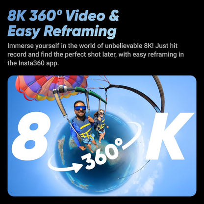 Insta360 X4 Motorcycle Bundle- 8K Waterproof 360 Action Camera, 4K Wide-Angle Video, Invisible Selfie Stick, Removable Lens Guards, 135 Min Battery Life, AI Editing, Stabilization, No Micro SD Card