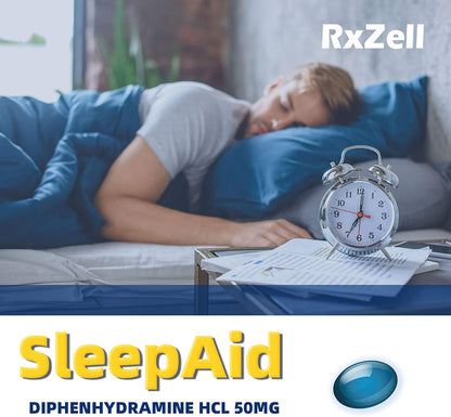Sleep Aid, Diphenhydramine Hcl 50Mg, 220 Softgels - Fall Asleep Faster, Deeper Restful Sleeping, Non Habit-Forming