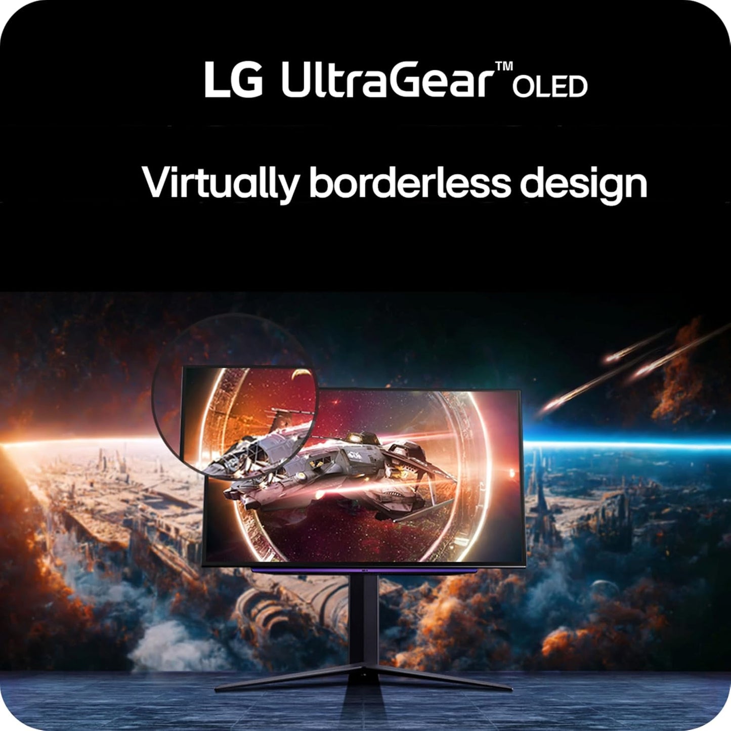 LG ‎27GS93QE 27-Inch Ultragear OLED Gaming Monitor QHD 240Hz 0.03Ms Displayhdr True Black 400 AMD Freesync Premium Pro NVIDIA G-Sync HDMI 2.1 Displayport Tilt/Height/Pivot Stand Black