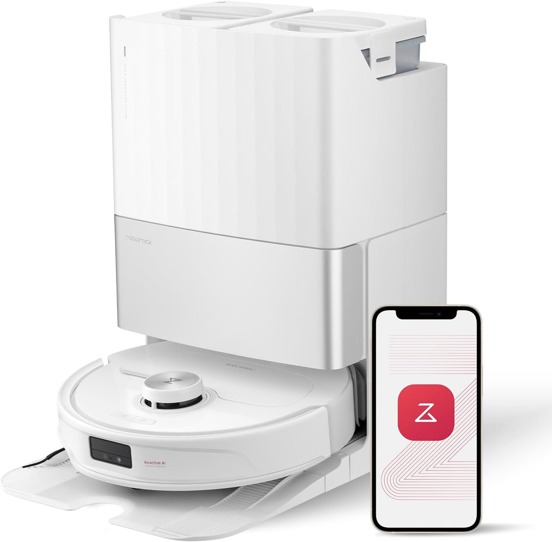 Roborock Qrevo Master Robot Vacuum and Mop Combo, 10,000Pa Suction, Flexiarm Design Side Brush & Mop, Auto Mop Washing & Drying, Self-Emptying&Refilling, Dock Self-Cleaning, Obstacle Avoidance, White