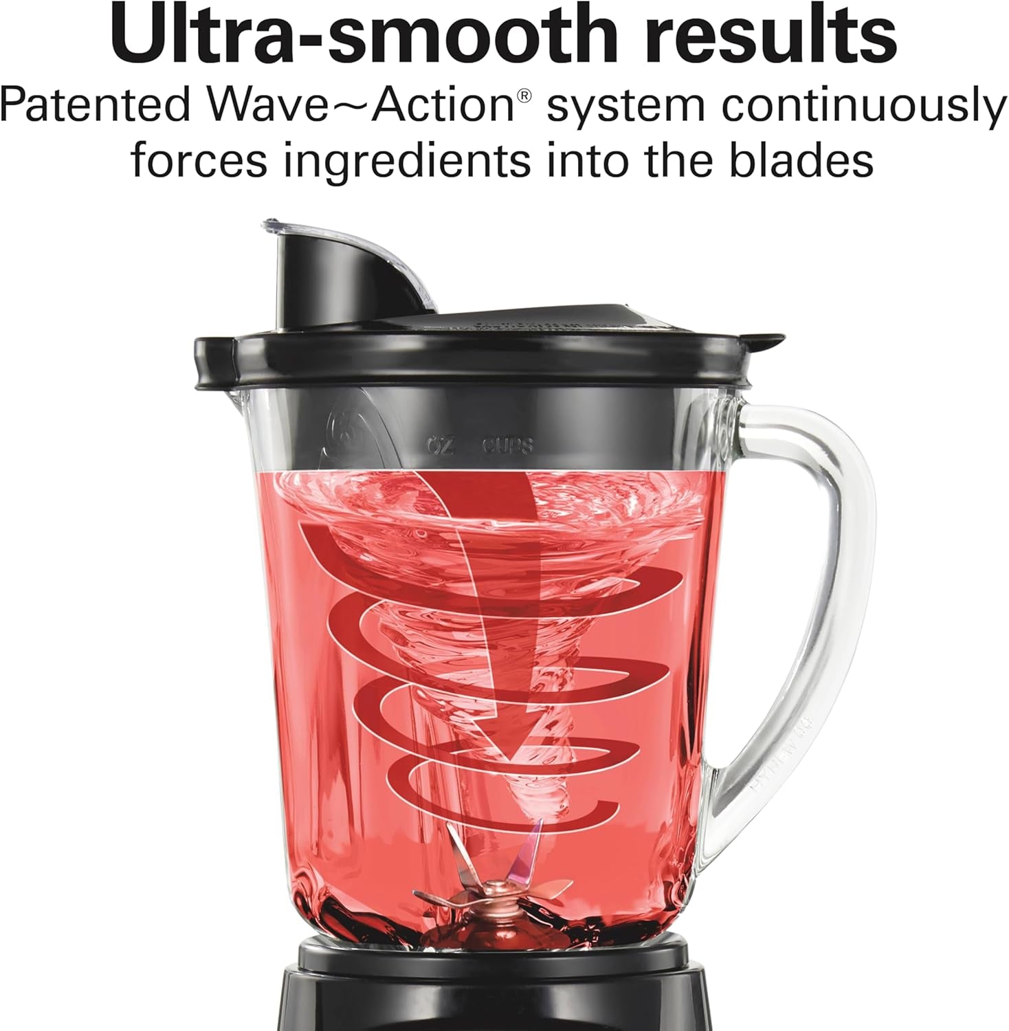 Hamilton Beach Power Elite Wave Action Blender for Shakes and Smoothies, 40 Oz Glass Jar, 12 Functions Including Puree, Crush Ice, Stainless Steel Ice Sabre Blades, 700 Watts, Black (58148A)