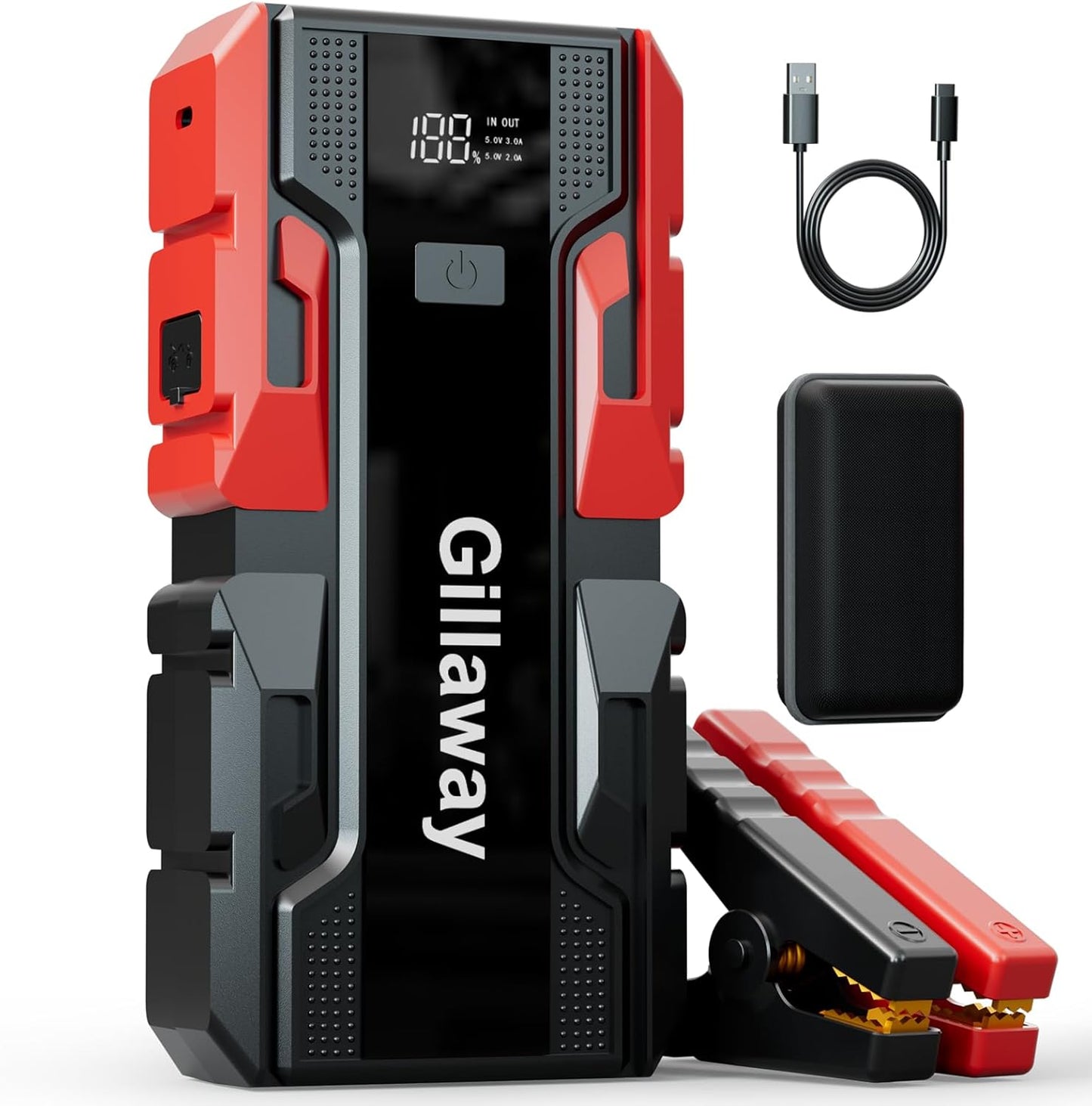 001B 3000A Car Jump Starter Battery Pack (Up to 9.0L Gas and 7.0L Diesel Engine), 12V Car Battery Charger, Jump Box with USB 3.0 Power Bank