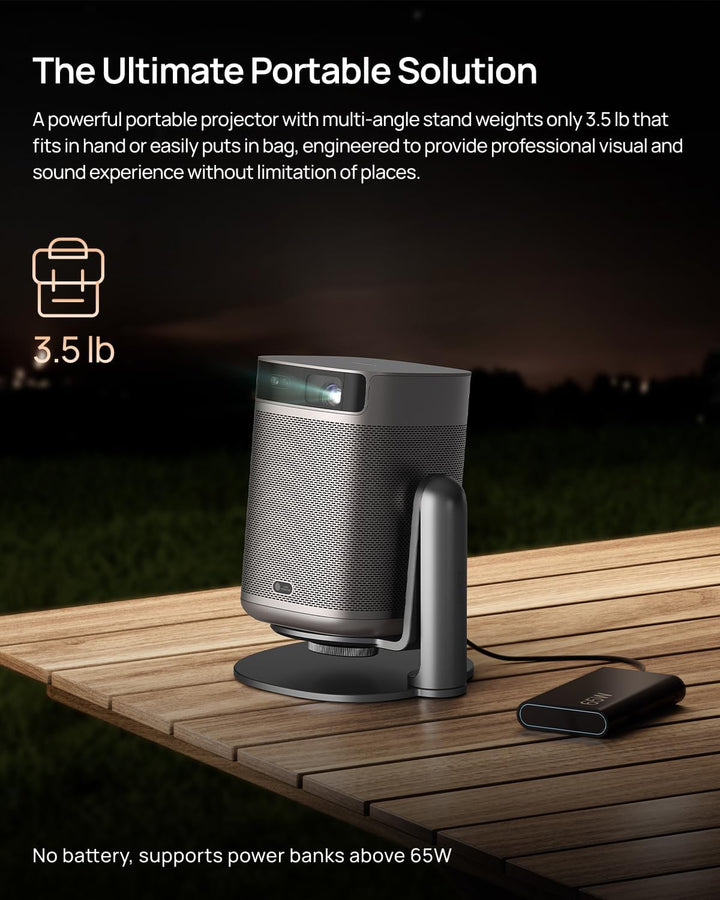 XGIMI Mogo 2 Pro 1080P Portable Projector with Multi-Angle Stand, Wifi and Bluetooth, Android TV 11.0, 400 ISO Lumens, ISA 2.0, Supports 4K, Auto Focus, Object Avoidance, and Screen Adaption