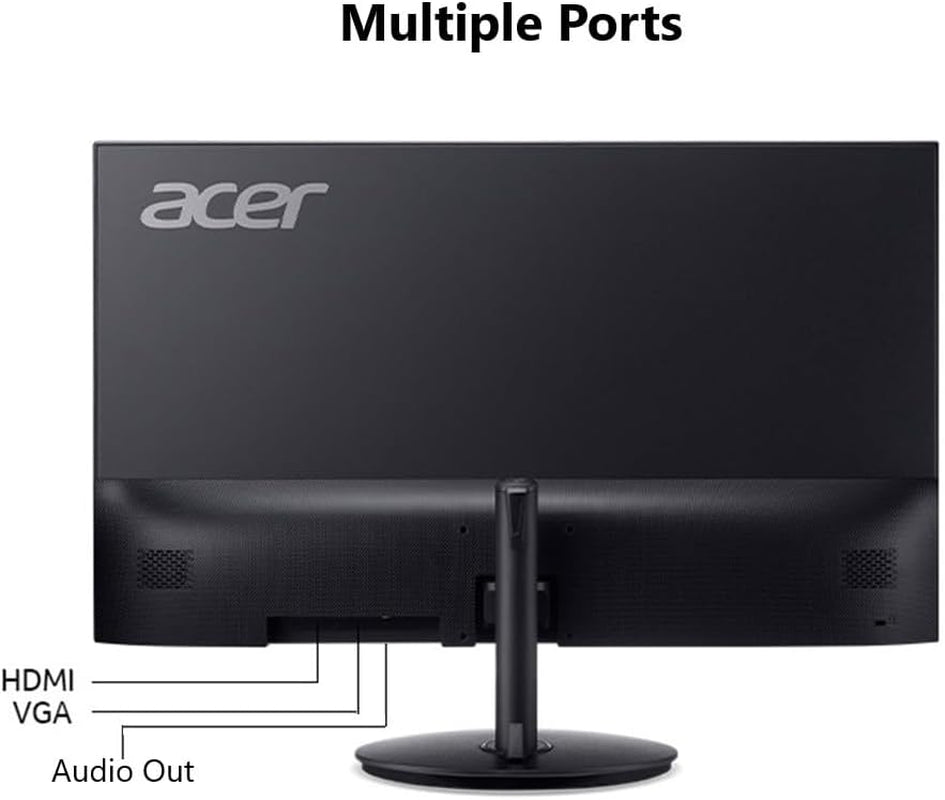 Acer SH242Y Ebmihx 23.8" FHD 1920X1080 Home Office Ultra-Thin IPS Computer Monitor AMD Freesync 100Hz Zero Frame Height/Swivel/Tilt Adjustable Stand Built-In Speakers HDMI 1.4 & VGA Port