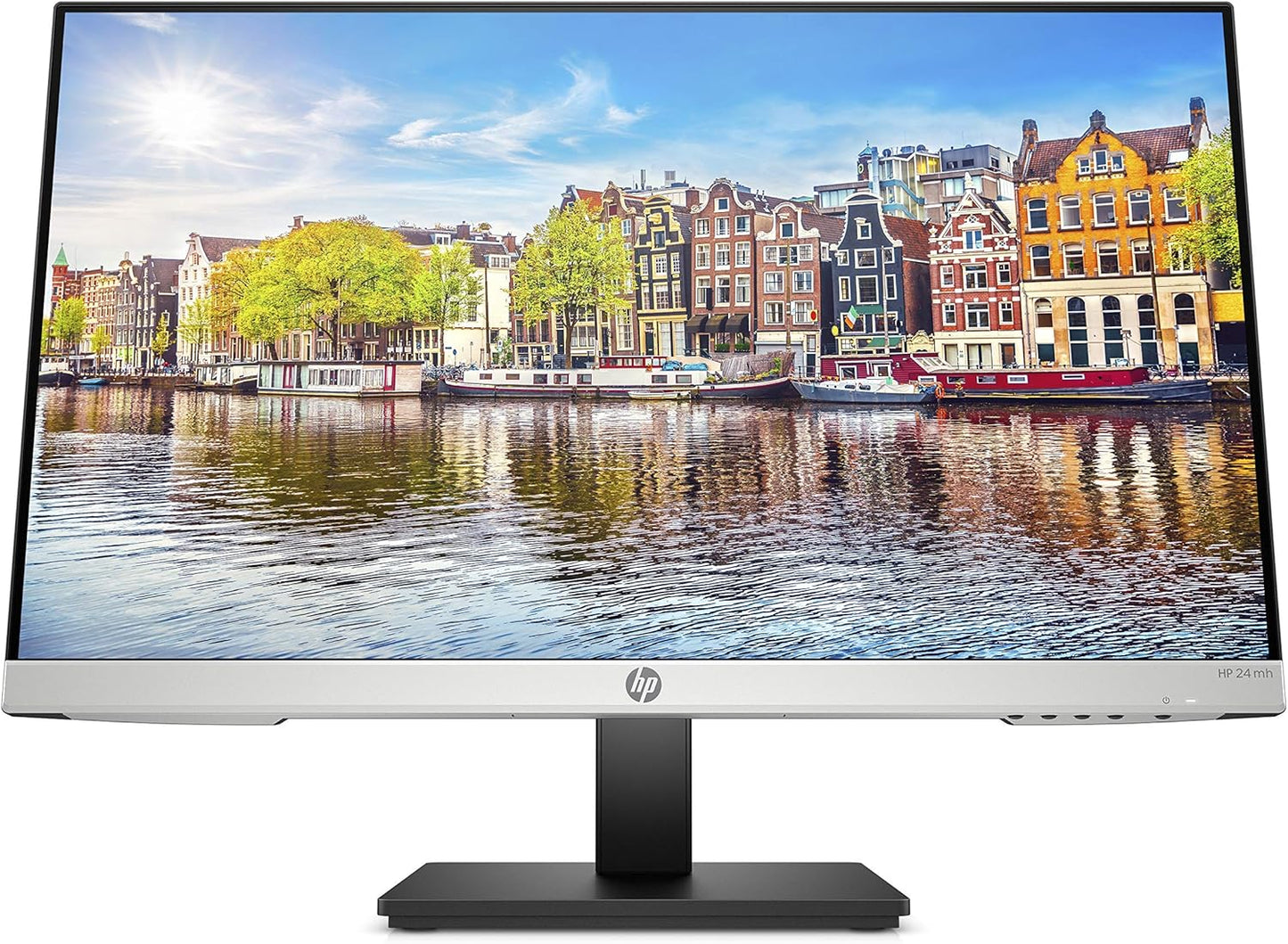 HP 24Mh FHD Computer Monitor with 23.8-Inch IPS Display (1080P) - Built-In Speakers and VESA Mounting - Height/Tilt Adjustment for Ergonomic Viewing - HDMI and Displayport - (1D0J9AA#ABA)