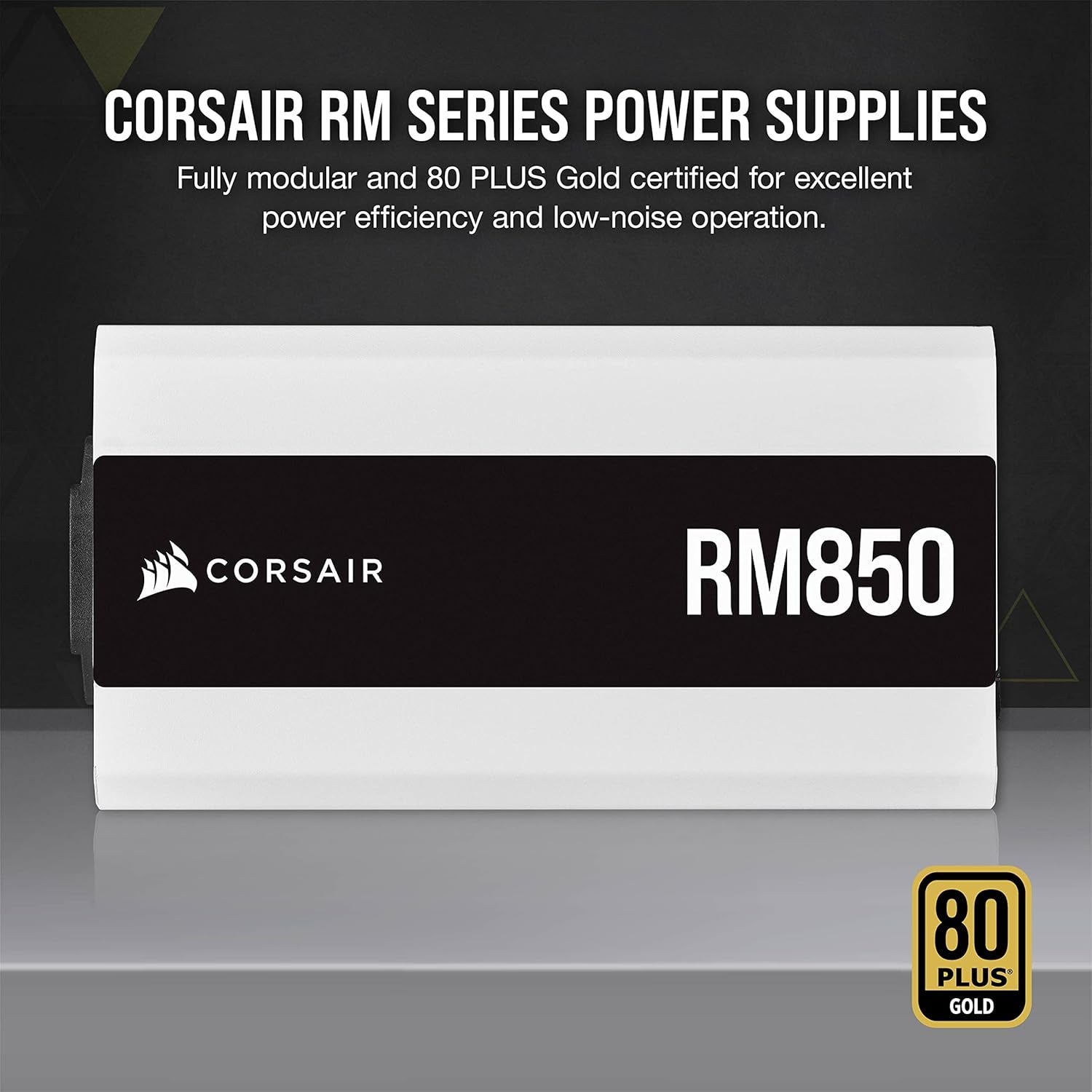 CORSAIR RM Series (2021), White, RM850, 850 Watt, 80 plus Gold Certified, Fully Modular Power Supply