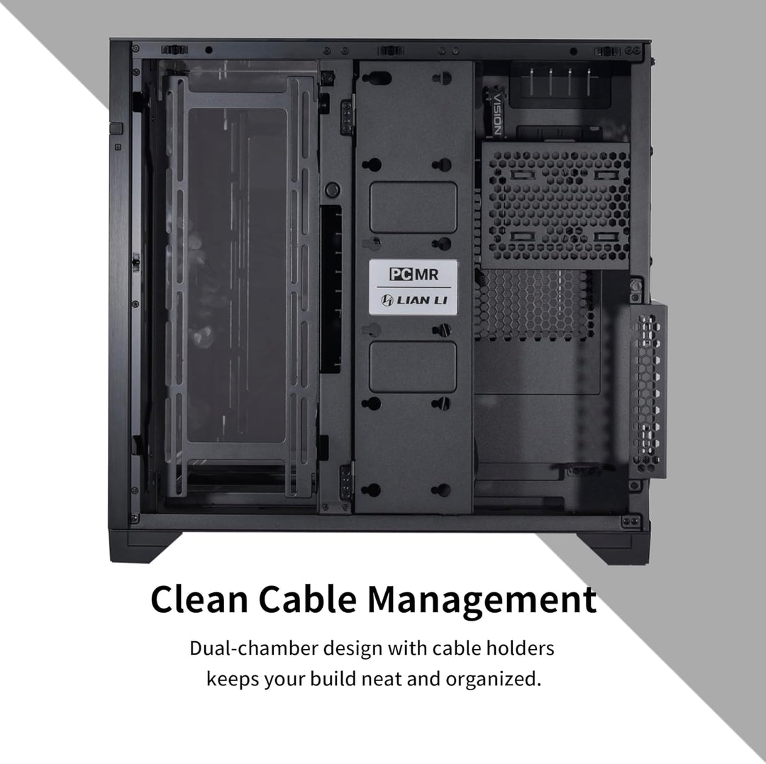 Lian Li O11 Vision -Three Sided Tempered Glass Panels - Dual-Chamber ATX Mid Tower - up to 2 × 360Mm Radiators - Removable Motherboard Tray for PC Building - up to 455Mm Large Gpus (O11VX.US)