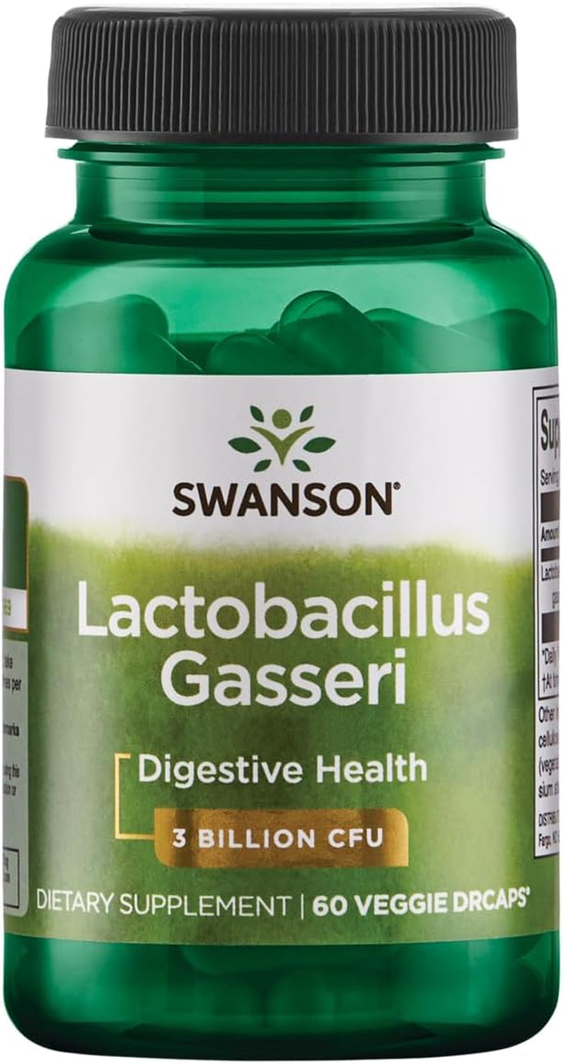 Swanson Lactobacillus Gasseri - Probiotic Supplement Supporting Digestive Health with 3 Billion CFU - Design-Release Satiety & Fat Metabolism Support - (60 Veggie Capsules)