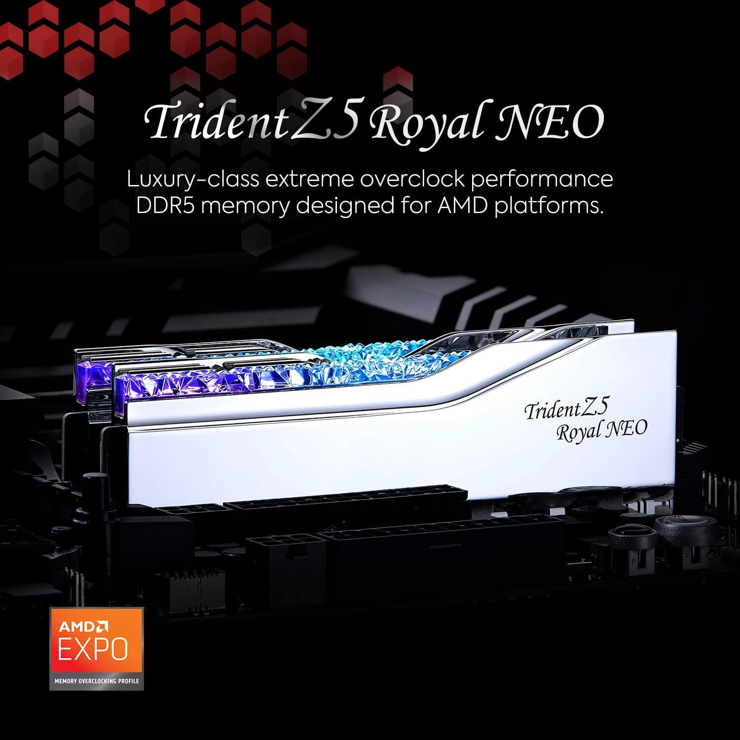 G.SKILL Trident Z5 Royal Neo Series (AMD Expo) DDR5 RAM 32GB (2X16Gb) 6000Mt/S CL28-36-36-96 1.40V Desktop Computer Memory UDIMM - Silver (F5-6000J2836G16GX2-TR5NS)