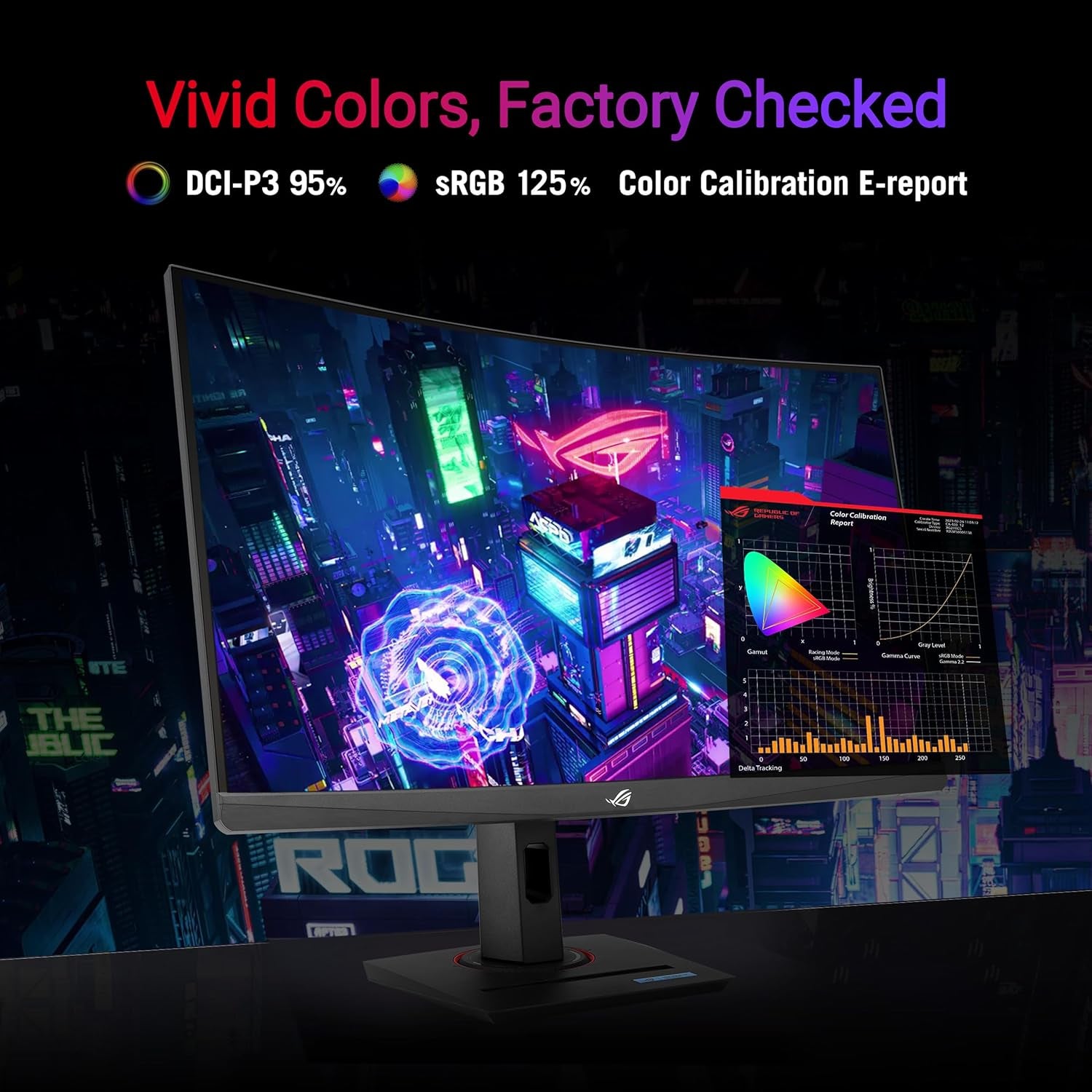 ASUS ROG Strix 27” 1440P HDR400 USB-C Curved Gaming Monitor (XG27WCS) - QHD (2560 X 1440), 180Hz, 1Ms, Fast VA, 125% Srgb, DCI-P3 95%, ELMB Sync, Freesync, Displaywidget, Tripod Socket, 3Yr Warranty