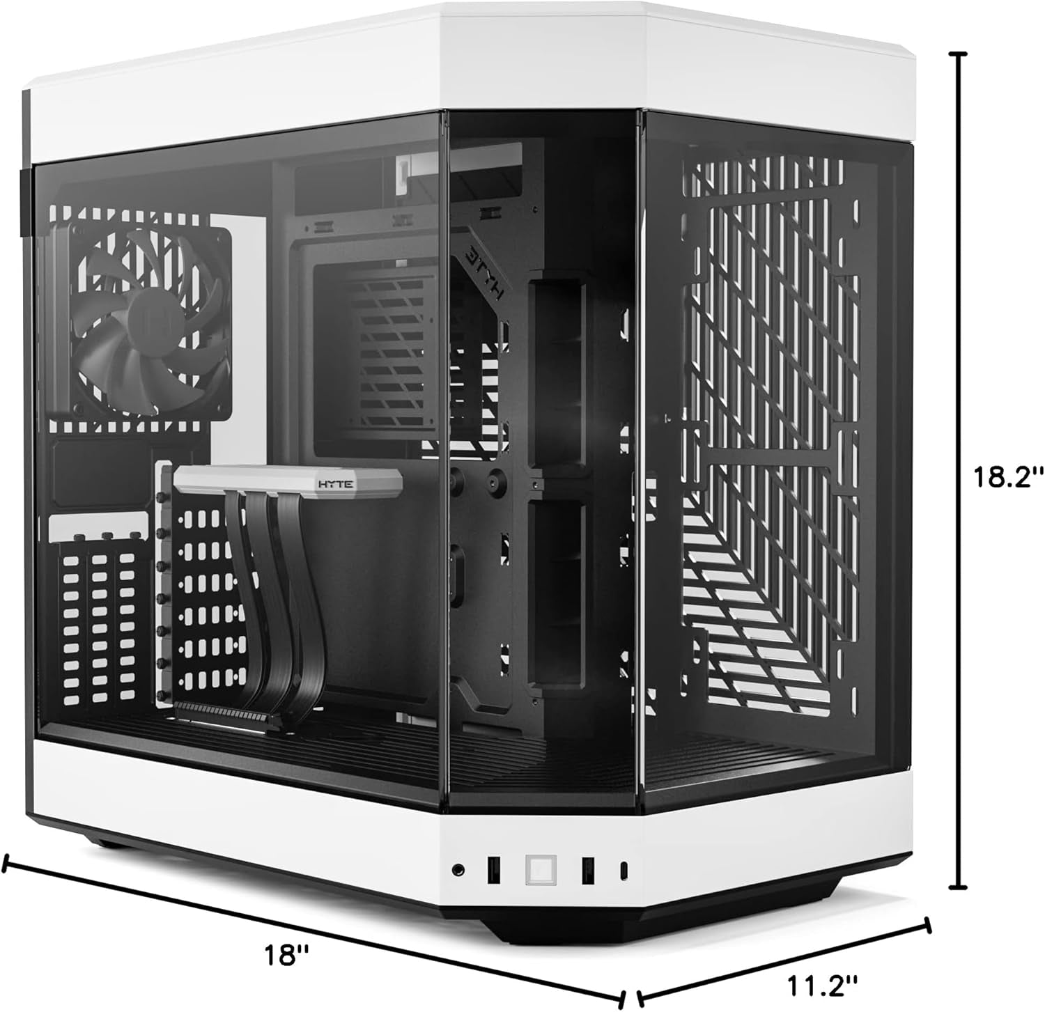 HYTE Y60 Modern Aesthetic Dual Chamber Panoramic Tempered Glass Mid-Tower ATX Computer Gaming Case with PCIE 4.0 Riser Cable Included, White (CS-HYTE-Y60-BW)