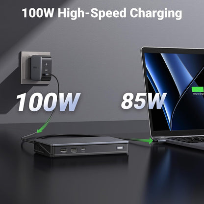 UGREEN Revodok Pro 209 USB C Docking Station, Displaylink 9-In-1 Dual 4K@60Hz Monitor Dock for Macbook & Windows with 2 DP & 2 HDMI, 10 Gbps USB C & USB-A Data Ports, 100W PD, Gigabit Ethernet
