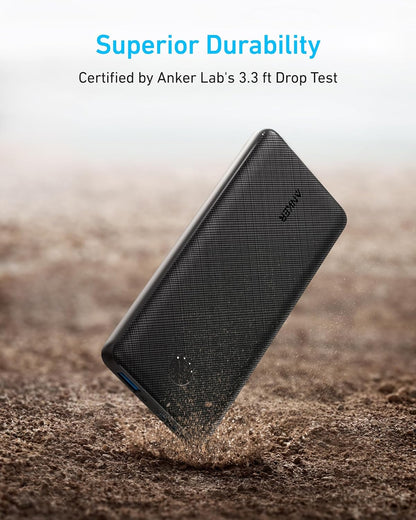 Anker Power Bank(Powercore 10K),Compact Travel-Ready 10,000Mah Battery Pack with Poweriq Charging Technology,5V/3A High-Speed Charging for Iphone,Ipad,And More (USB-C Input and Output（Black），1Pack)