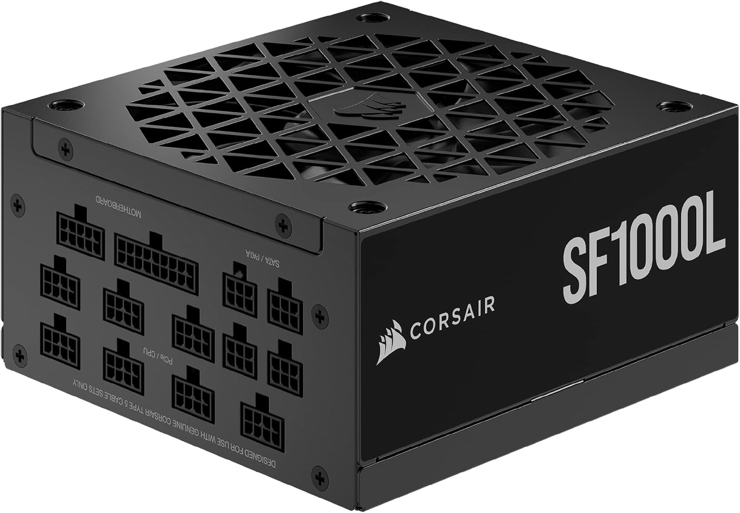 Corsair 1000W Fully Modular SFX Power Supply - ATX 3.0, Pcie 5.0, Quiet 120Mm Fan, 80 plus Gold, Zero RPM Mode, 105°C Capacitors - Black