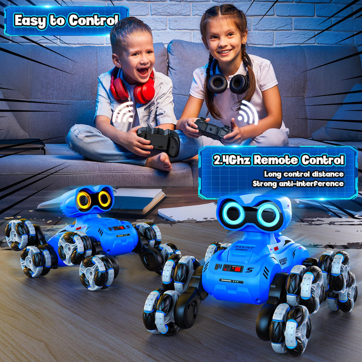 Robot Acrobatico LNNKINE 8 Ruedas Rc con Luces LED