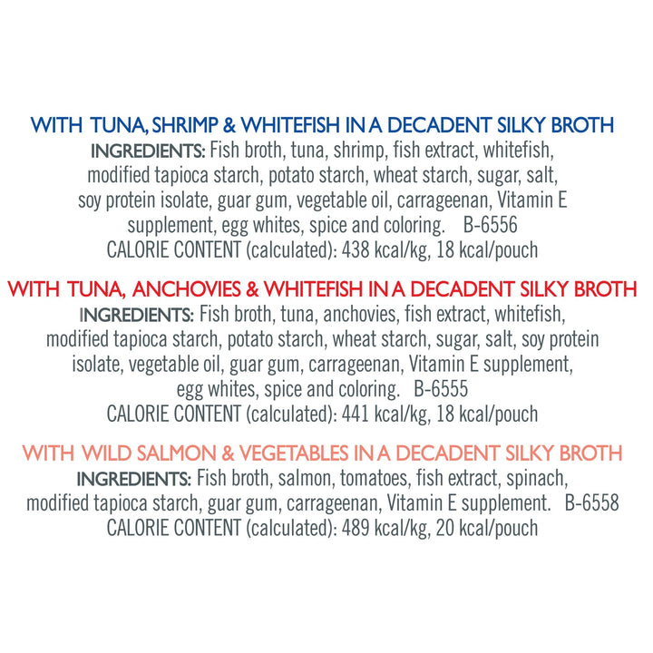 Comida humeda Purina Fancy Feast Broths mariscos 12 sobres