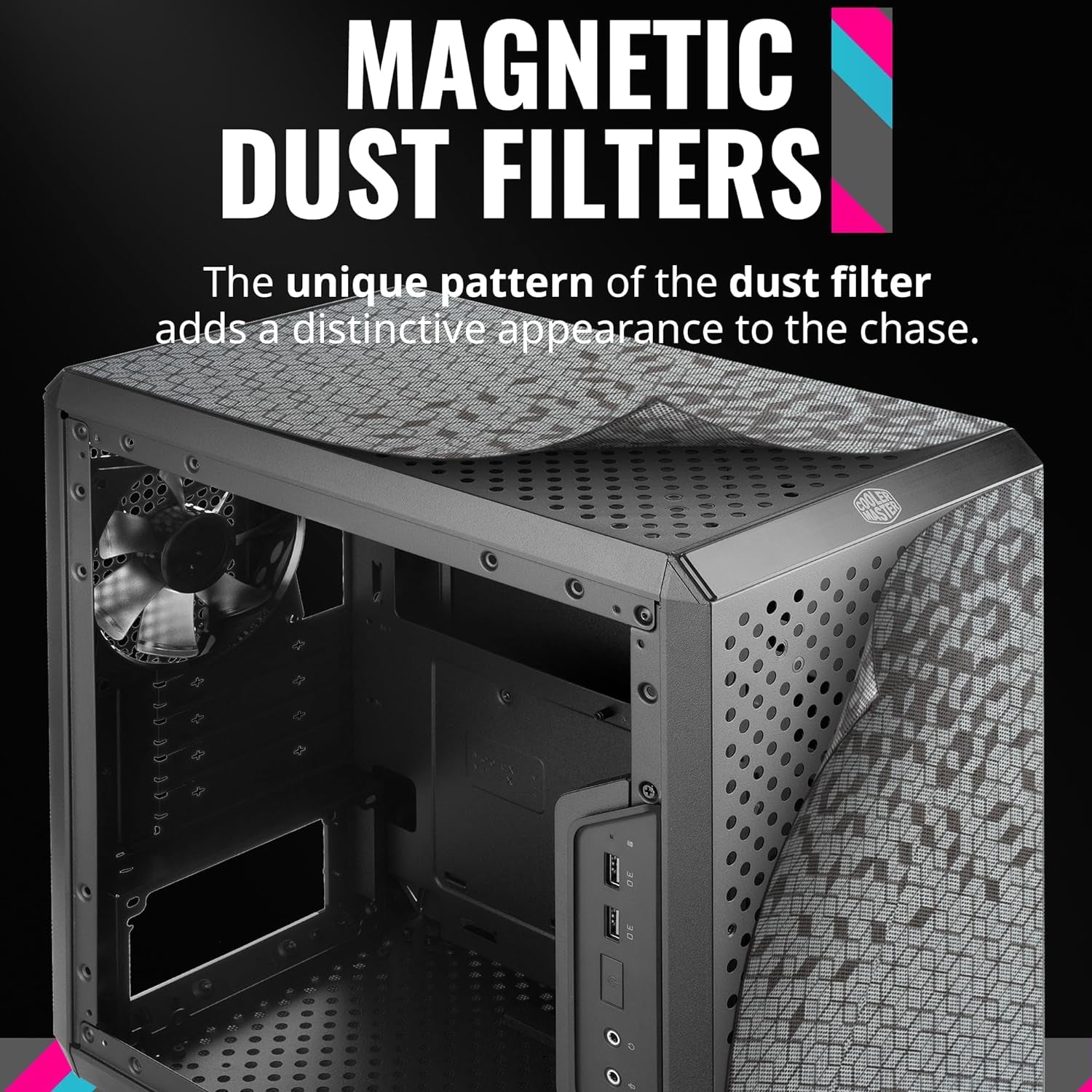 Cooler Master Masterbox Q300L Micro-Atx Tower with Magnetic Design Dust Filter, Transparent Acrylic Side Panel, Adjustable I/O & Fully Ventilated Airflow, Black (MCB-Q300L-KANN-S00)