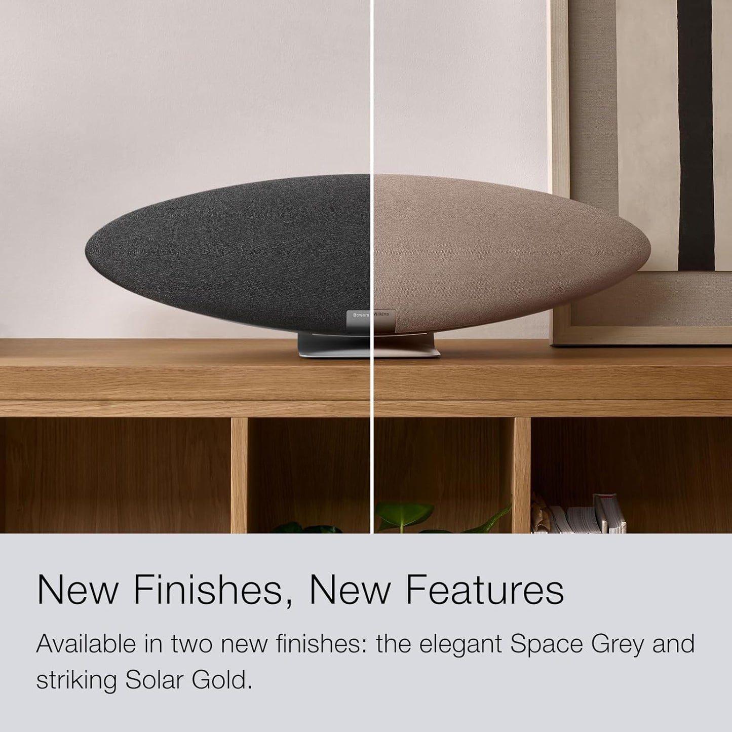 Bowers & Wilkins Zeppelin Pro Edition Wireless Speaker, Iconic Design, 5 Drivers Including Subwoofer, Wireless Streaming via Bluetooth, Airplay 2 & Spotify Connect, Multiroom Support, Solar Gold