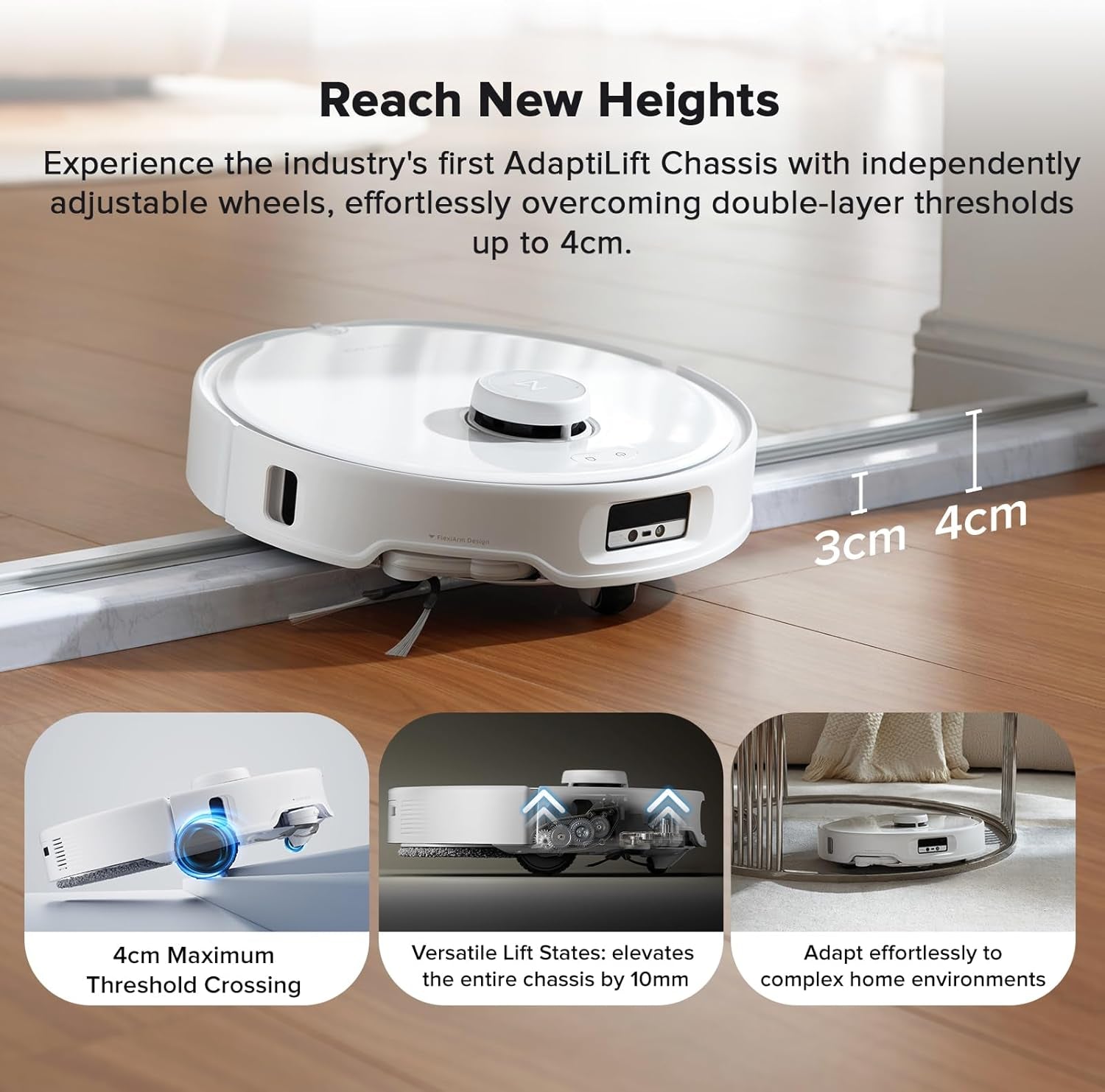 Roborock Qrevo Curv Robot Vacuum and Mop, 18,500Pa Suction, Zero-Tangling, Duodivide Main Brush, Flexiarm Arc Side Brush, Flexiarm Mop, Adaptilift Chassis, Auto Mop Washing & Drying, Self-Emptying