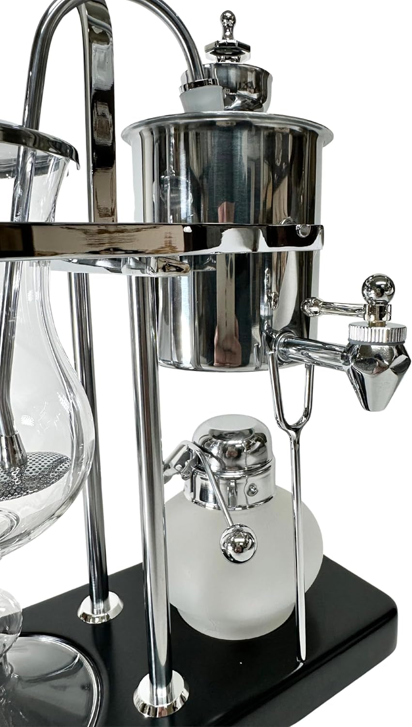 Nispira Belgium Royal Family Balance Syphon Unique Gravity Vintage Coffee Maker Vacuum Brewing System Silver 500 Ml