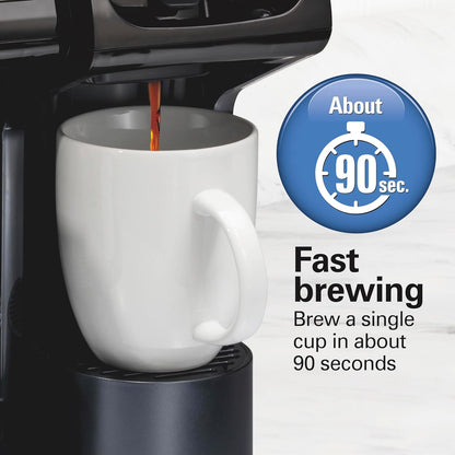 Hamilton Beach Flexbrew Trio 2-Way Coffee Maker, Compatible with K-Cup Pods or Grounds, Combo, Single Serve & Full 12C Pot, Black - Fast Brewing (49902)