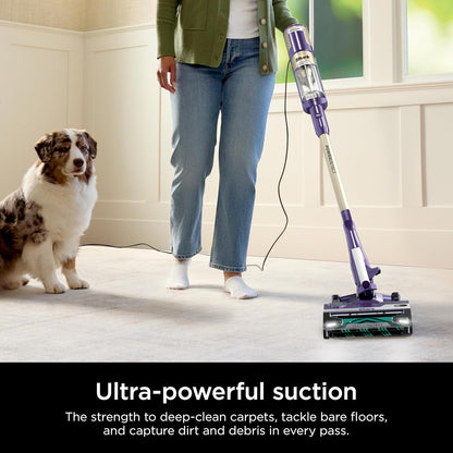 Shark POWERDETECT Ultra-Light Corded Stick Vacuum with Duoclean Technology, Self-Cleaning Brushroll for No Hair Wrap, Anti-Allergen Complete Seal, and Odor Neutralizer Technology, HZ4002