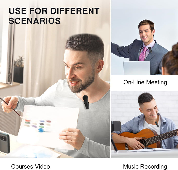 FIFINE Wireless Lavalier System with 2 Microphones, Lapel Mic Clear Sound for Youtube Video Interview Vlog, Dual Mini Mic with Type C Receiver for Android Phone/Tablet/Iphone15(Usb C) Laptop-M8