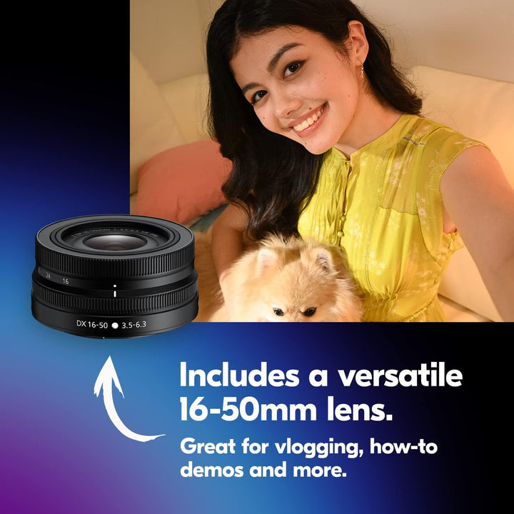 Nikon Z 30 with Wide-Angle Zoom Lens | Our Most Compact, Lightweight Mirrorless Stills/Video Camera with 16-50Mm Zoom Lens | Nikon USA Model