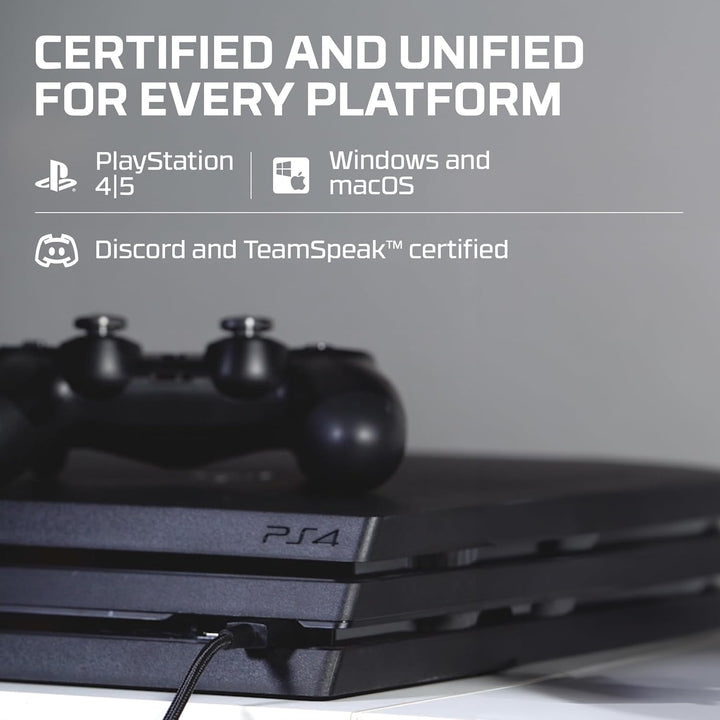 Hyperx Quadcast - USB Condenser Gaming Microphone, for PC, PS4, PS5 and Mac, Anti-Vibration Shock Mount, Four Polar Patterns, Pop Filter, Gain Control, Podcasts, Twitch, Youtube, Discord, Red LED