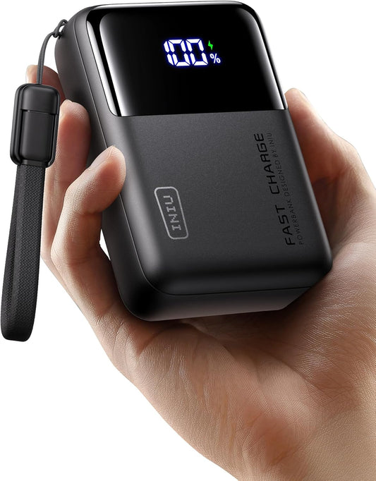 INIU 100W Power Bank, Mini Size 25000Mah High Capacity Laptop Portable Charger, USB C In&Out Tablet Powerbank, Smart Digital Display Phone Charger for Iphone 16 15, Samsung, Ipad, Macbook, Laptop Etc.