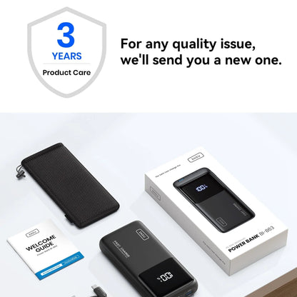Power Bank INIU B63 25.000 mAh 100W con Display LED y Soporte Integrado