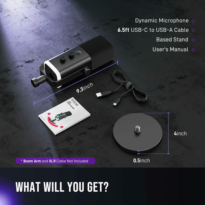 Micrófono FIFINE AM8 USB/XLR RGB para Streaming, Podcast y Gaming