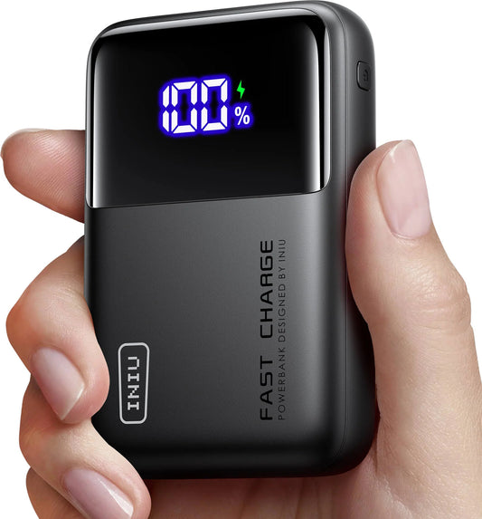 Power bank INIU 20000mAh 65W USB-C carga rápida y pantalla LED