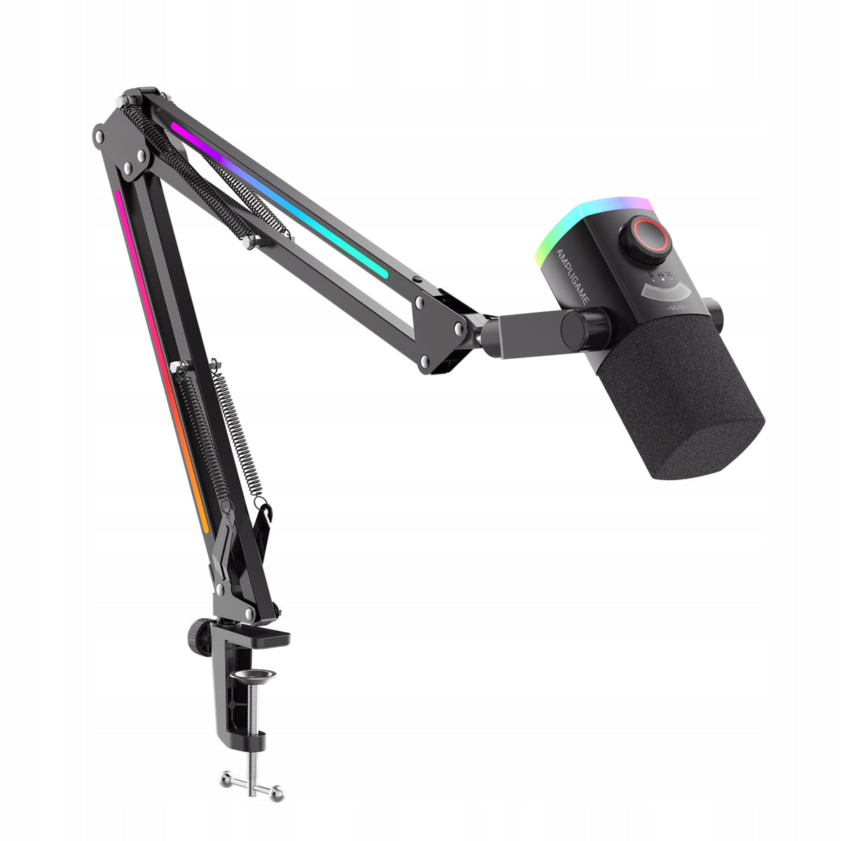 FIFINE AM8 PRO T Kit Micrófono Profesional 24-bit con Brazo RGB – Lo Importamos