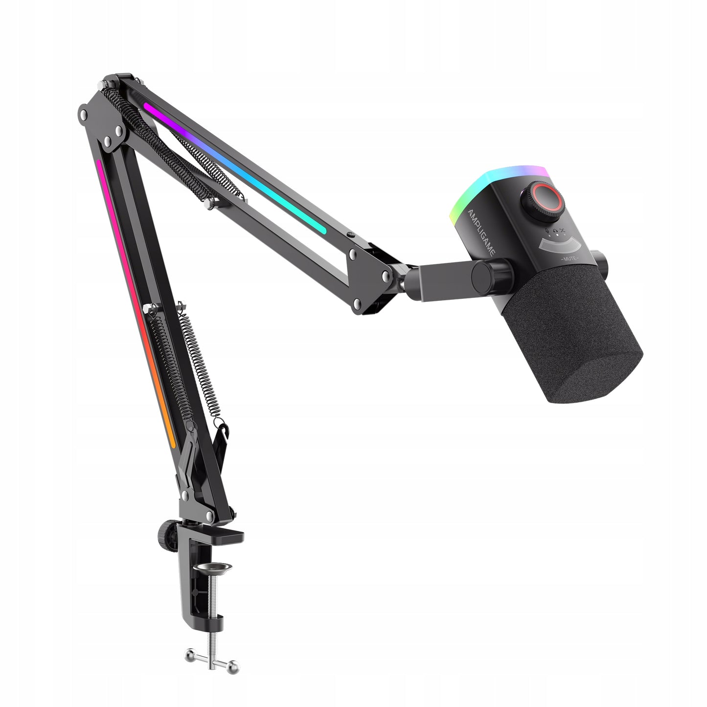 Kit Micrófono Dinámico Híbrido FIFINE AM8 PRO T de 24-bit con Brazo RGB