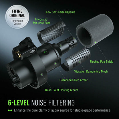 Micrófono FIFINE K688 USB/XLR Dinámico – Streaming y Podcast Profesional